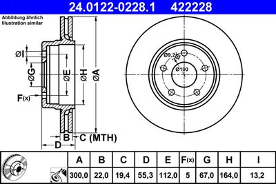 Тормозной диск ATE 24.0122-0228.1 для MERCEDES-BENZ SLK