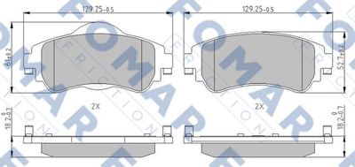 Комплект тормозных колодок, дисковый тормоз FOMAR Friction FO 242681 для CITROËN DS4