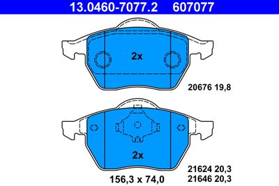 Brake Pad Set, disc brake 13.0460-7077.2