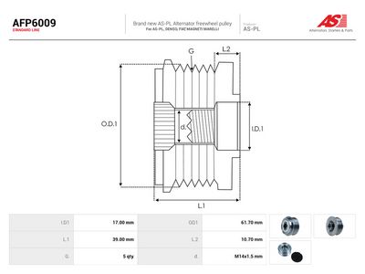 Jednosmjerna spojka alternatora AS-PL AS AFP6009