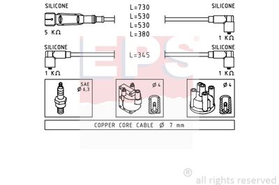 Комплект проводов зажигания EPS 1.501.641 для VW CADDY