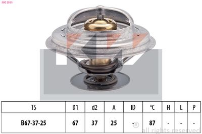 Termostat, chladivo KW 580 256S