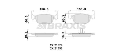 Комплект тормозных колодок, дисковый тормоз BRAXIS AB0488 для FORD SCORPIO