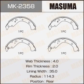Комплект тормозных колодок MASUMA MK-2358 для TOYOTA WISH