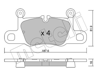 Комплект тормозных колодок, дисковый тормоз 22-1258-0