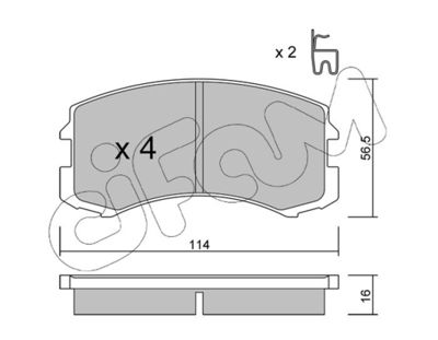 CIFAM 822-736-0 Тормозные колодки для MITSUBISHI LANCER VII универсал (CS_W, CT_W)