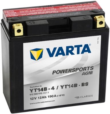 Стартерная аккумуляторная батарея VARTA 512903013A514 для YAMAHA FZS
