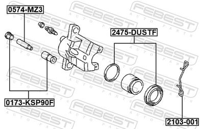 Spring, disc brake pad 2103-001