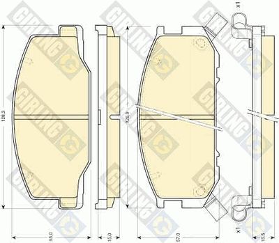 GIRLING 6111909 Тормозные колодки и сигнализаторы для TOYOTA PREVIA I (_R1_, _R2_) 2.4 4WD (TCR21_, TCR20_)