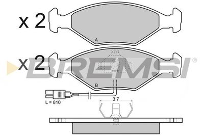 Комплект тормозных колодок, дисковый тормоз BREMSI BP2343 для FIAT DUNA