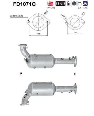 Filtr sadzy / filtr cząstek stałych, układ wydechowy AS B0802EC00A