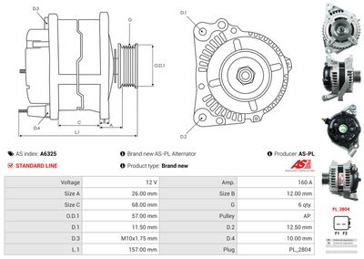 GENERATOR / ALTERNATOR AS-PL A6325 4