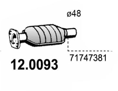 Катализатор ASSO 12.0093 для FIAT SEDICI