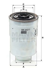 Топливный фильтр MANN-FILTER WK 940/11 x для KIA K2500