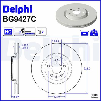 спирачен диск DELPHI BG9427C