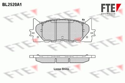 Комплект тормозных колодок, дисковый тормоз FTE BL2520A1 для TOYOTA AVALON