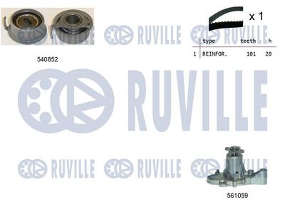 водна помпа+ к-кт ангренажен ремък RUVILLE 5502632