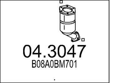 MTS 04.3047 Катализатор  для NISSAN ALMERA II Hatchback (N16) 1.5