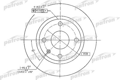 Тормозной диск PATRON PBD1533 для SEAT TOLEDO