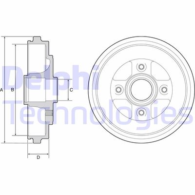 Тормозной барабан DELPHI BF509 для SUZUKI WAGON