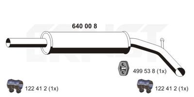 Средний глушитель выхлопных газов ERNST 640008 для SEAT CORDOBA
