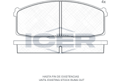 комплект спирачно феродо, дискови спирачки ICER 180317