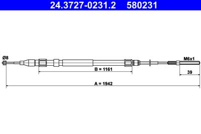 ATE 24.3727-0231.2 Трос ручного тормоза  для BMW X5 (Бмв X5)