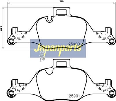 Sada brzdových destiček, kotoučová brzda JAPANPARTS PA-0128AF