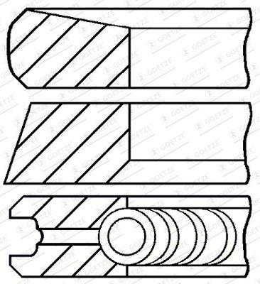Комплект поршневых колец GOETZE ENGINE 08-424907-00 для RENAULT KADJAR