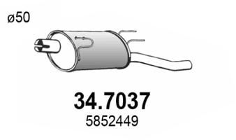 ASSO 34.7037 Глушитель выхлопных газов  для ALFA ROMEO 159 (Альфа-ромео 159)