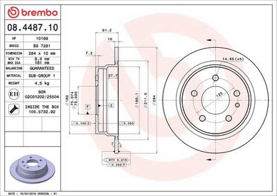 BREMSSCHEIBE BREMBO 08448710 1