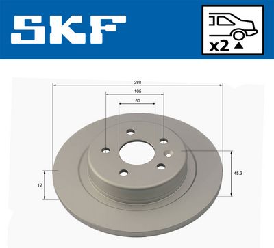 спирачен диск SKF VKBD 91358 S2