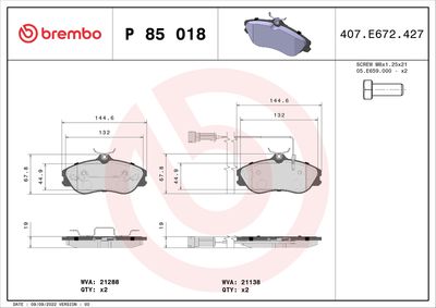 BREMBO Remblokkenset, schijfrem PRIME LINE (P 85 018)