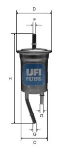 UFI 31.828.00 Топливный фильтр  для KIA RIO (Киа Рио)