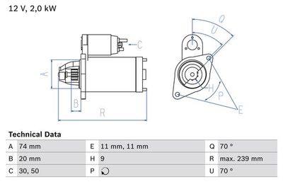 Startmotor BOSCH 0 986 022 440