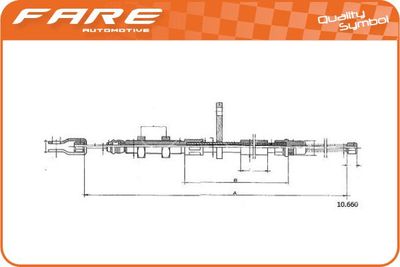 Тросик, cтояночный тормоз FARE SA 17602 для RENAULT 6
