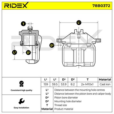 спирачен апарат RIDEX 78B0372