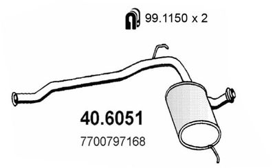 Tłumik środkowy ASSO 40.6051