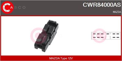 Выключатель, стеклолодъемник CASCO CWR84000AS для MAZDA 323
