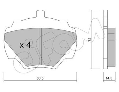 Sada brzdových destiček, kotoučová brzda CIFAM 822-353-0