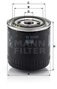 W 920/6 MANN-FILTER Масляный фильтр