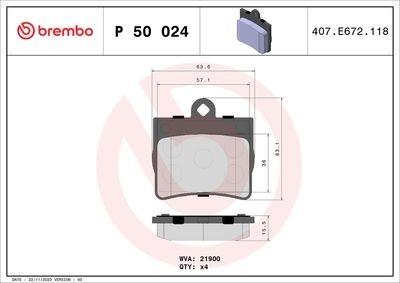 Brake Pad Set, disc brake P 50 024