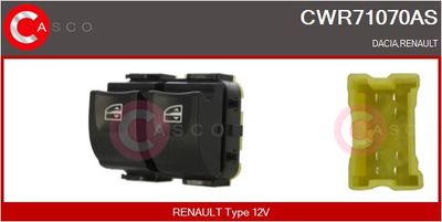Spínač, zvedací zařízení oken CASCO CWR71070AS