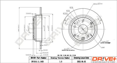 Тормозной диск Dr!ve+ DP1010.11.1403 для HONDA (GAC) ODYSSEY