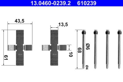 Комплектующие, колодки дискового тормоза ATE 13.0460-0239.2 для MERCEDES-BENZ S-CLASS