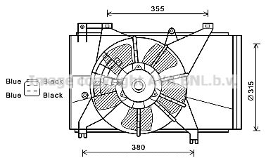 Вентилятор, охлаждение двигателя AVA QUALITY COOLING MZ7543 для MAZDA 2