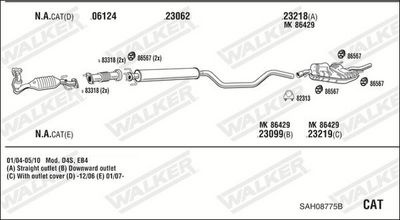 Изпускателна система WALKER SAH08775B
