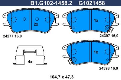 Bremseklodser GALFER B1.G102-1458.2