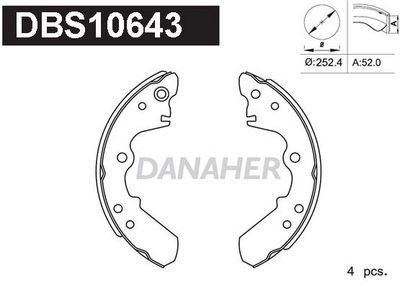 Комплект тормозных колодок DANAHER DBS10643 для ISUZU TF