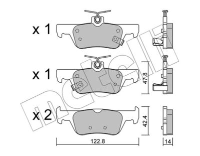 Brake Pad Set, disc brake 22-1364-0